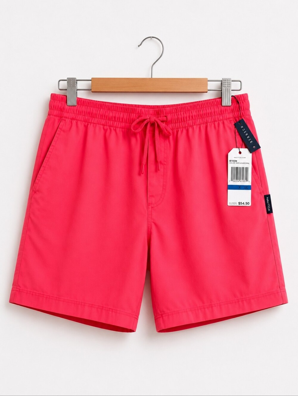 Nautica Men’s XL Classic Fit Shorts Coral Drawstring Cotton Stretch NWT